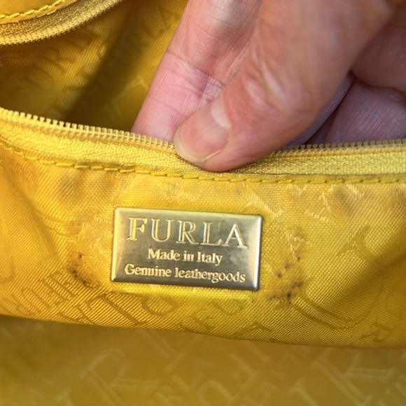 Furla Yellow Floral Handbag - Rare - Picture 8 of 9